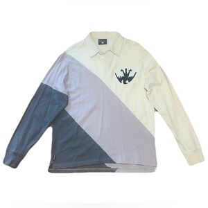 Babylon LA We Light The Fires Rugby Long Sleeve Polo Shirt, Men’s size Large